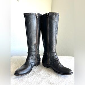 Freebird By Steven Irish Brown Leather Knee High Riding Boots Distressed‎ size 7